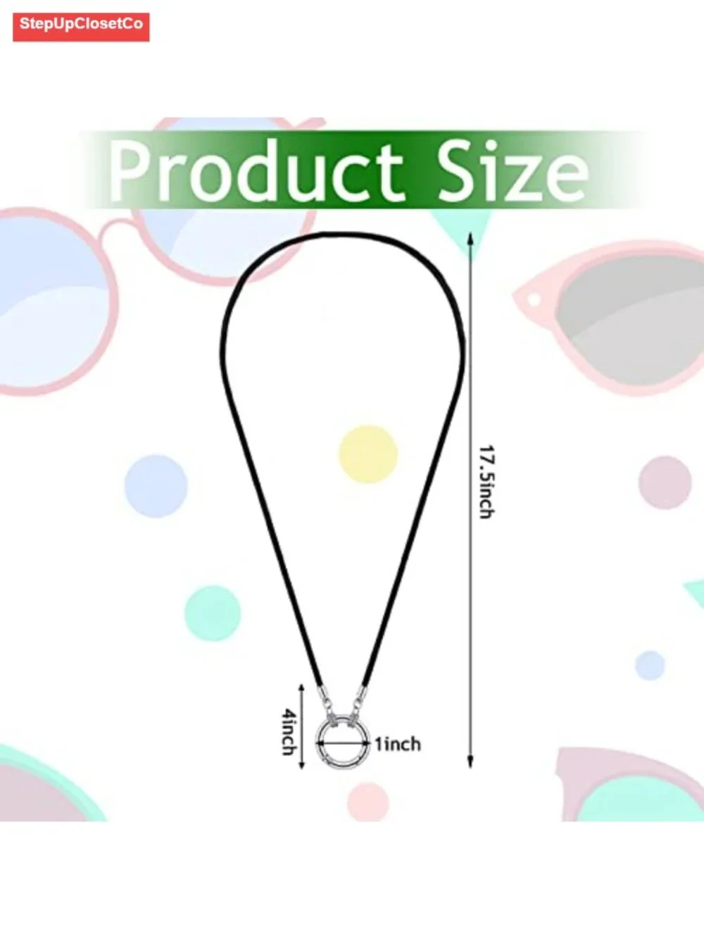 Eyeglass Holder Necklace Chain Strap Cord with Stainless Steel Loop, 3 Pack